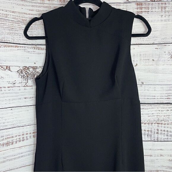 Vintage Mica Dress Womens Size 10 Black sheath midi mandarin collar made in USA - Picture 7 of 11